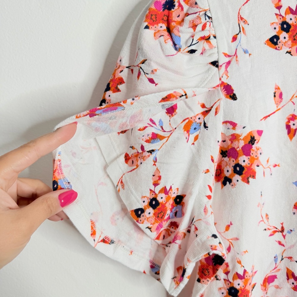 NWOT Charter Club Women Floral Top Tulip Sleeves XXL‎ White Cottagecore Romantic - Picture 8 of 8